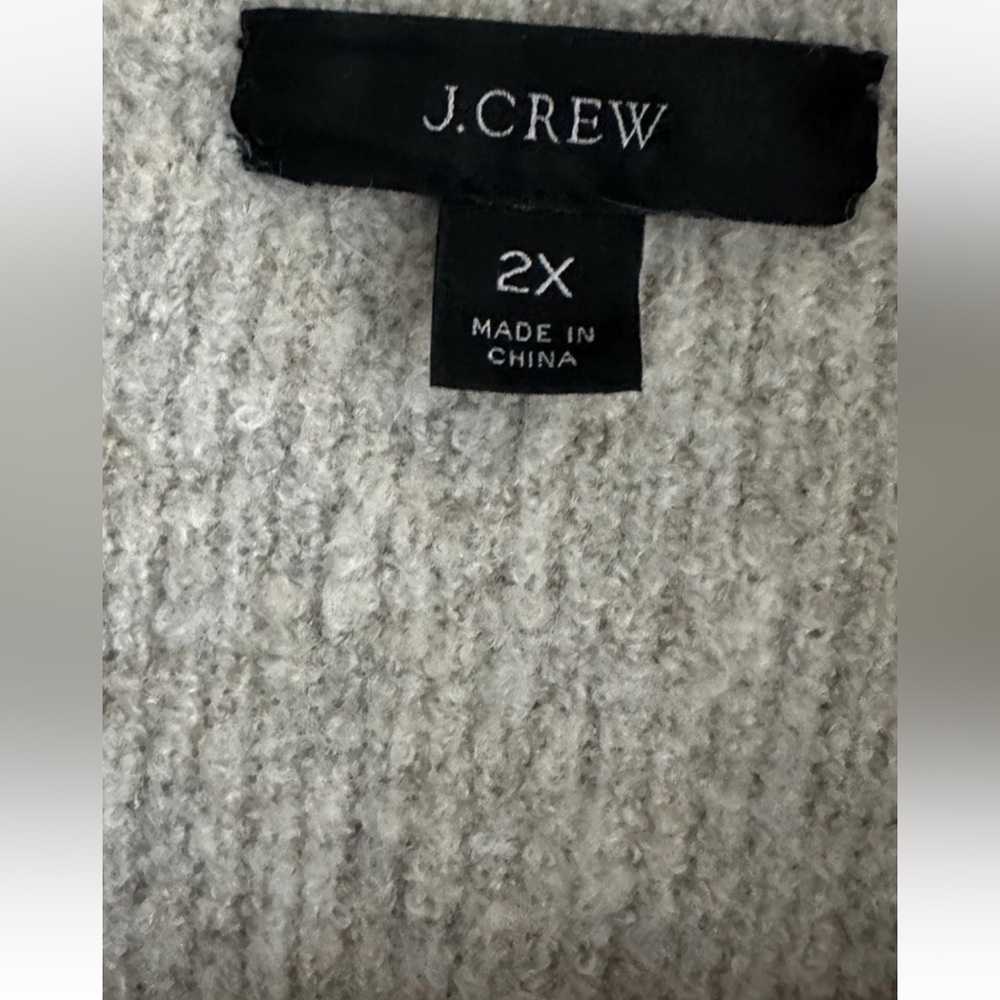 J. Crew Sweater Blazer Women’s 2 XL Beige/Gray Wool Blend Boucle Double Breasted - Picture 13 of 13